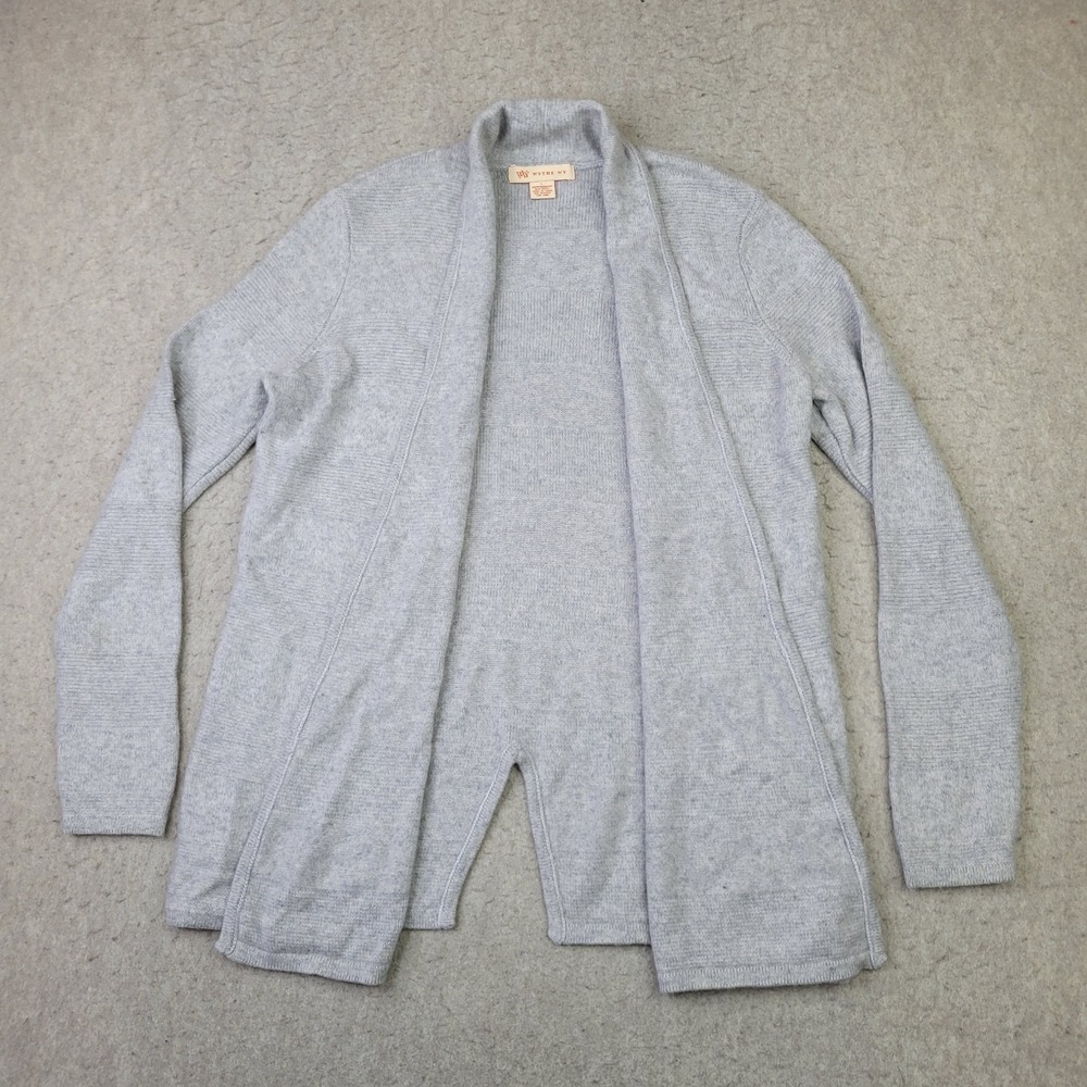 Wythe NY 100% Cashmere Cardigan Open Front Womens Large‎ Gray Long Sleeve